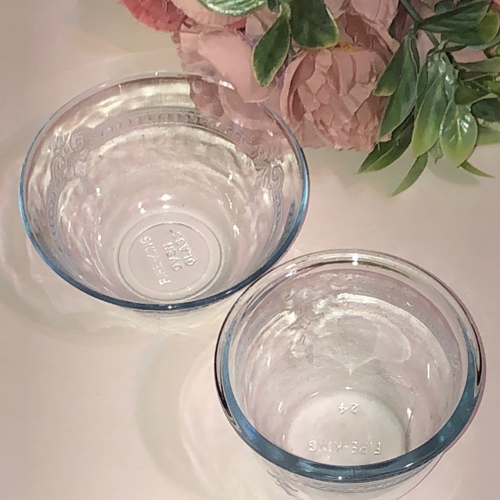 Fire King Custard Cups Set of two Fire Ling Clear Custard Cups Vintage Retro